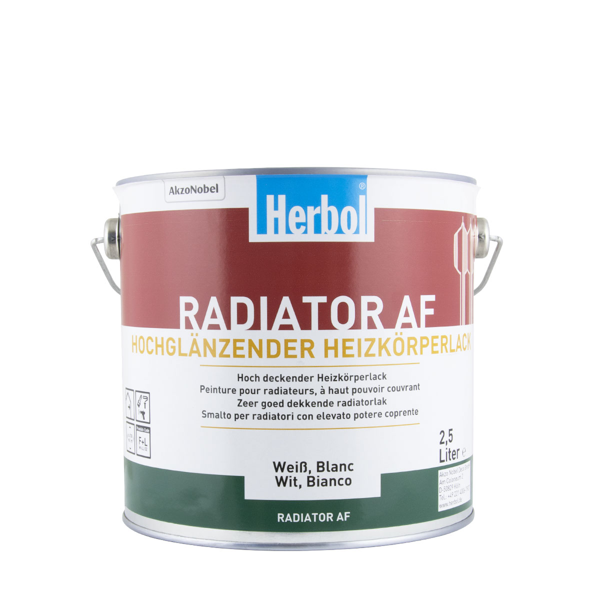 Herbol Radiator AF 2,5L weiss hochglänzend, Heizkörperlack