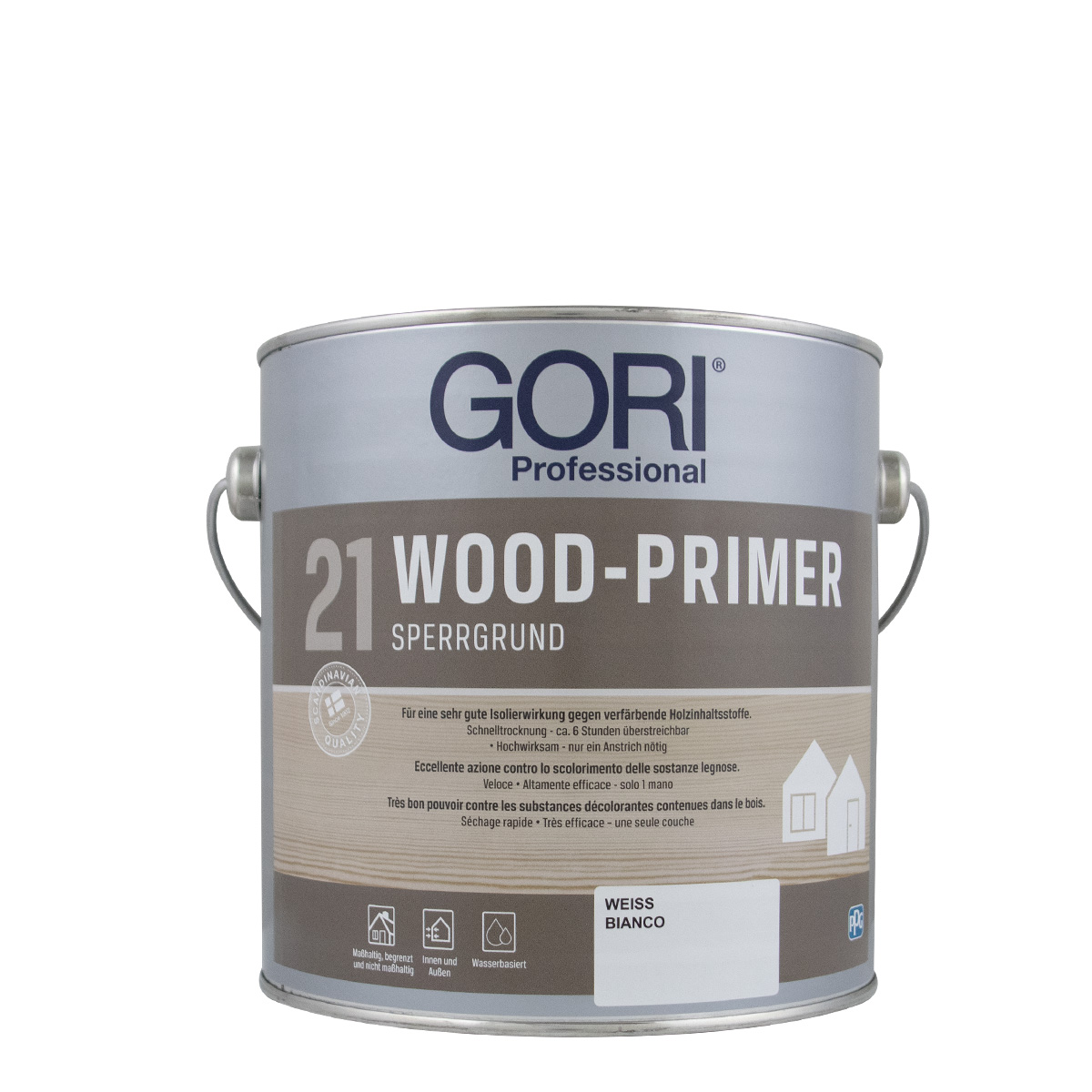 Gori 21 Wood Primer 2,5L weiss Sperrgrund, Isoliergrund