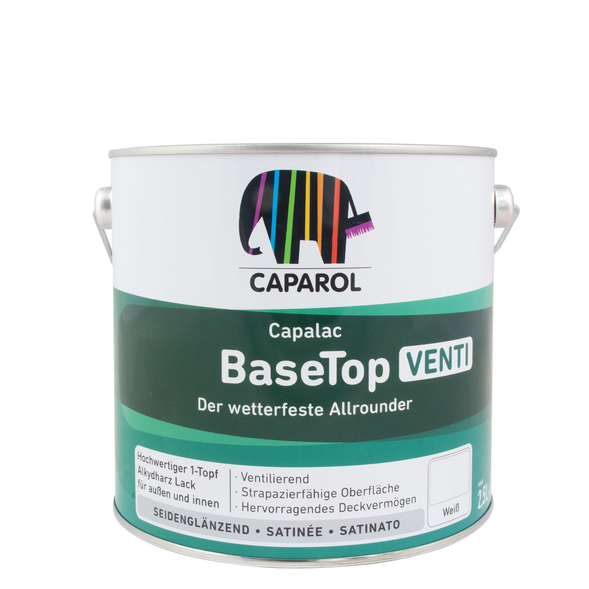 Caparol Capalac BaseTop Venti 2,5L weiß, Holzlack, wetterbeständig