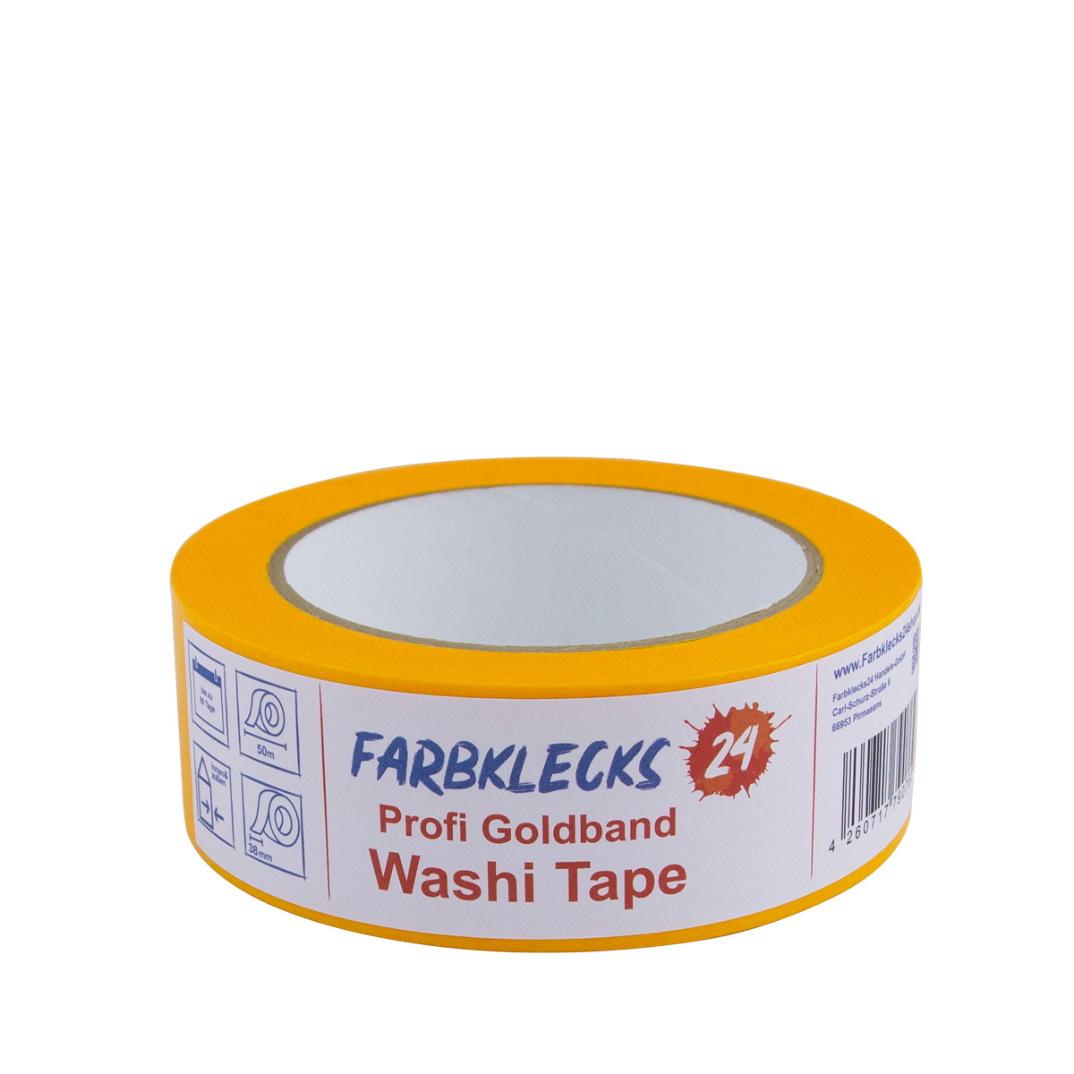 Profi Goldband Washi Tape 50m UV60 38mm, Klebeband, Malerkrepp