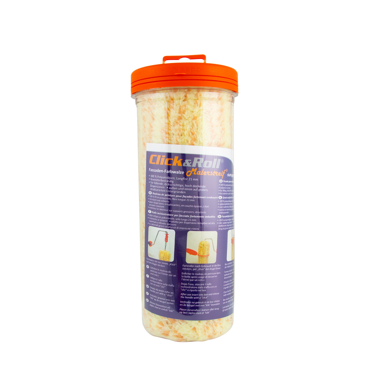 Friess Click&Roll Fassaden-Farbwalze 25cm Malerstreif stark gepolstert, 21mm Flor, Farbwalze, Malerwalze