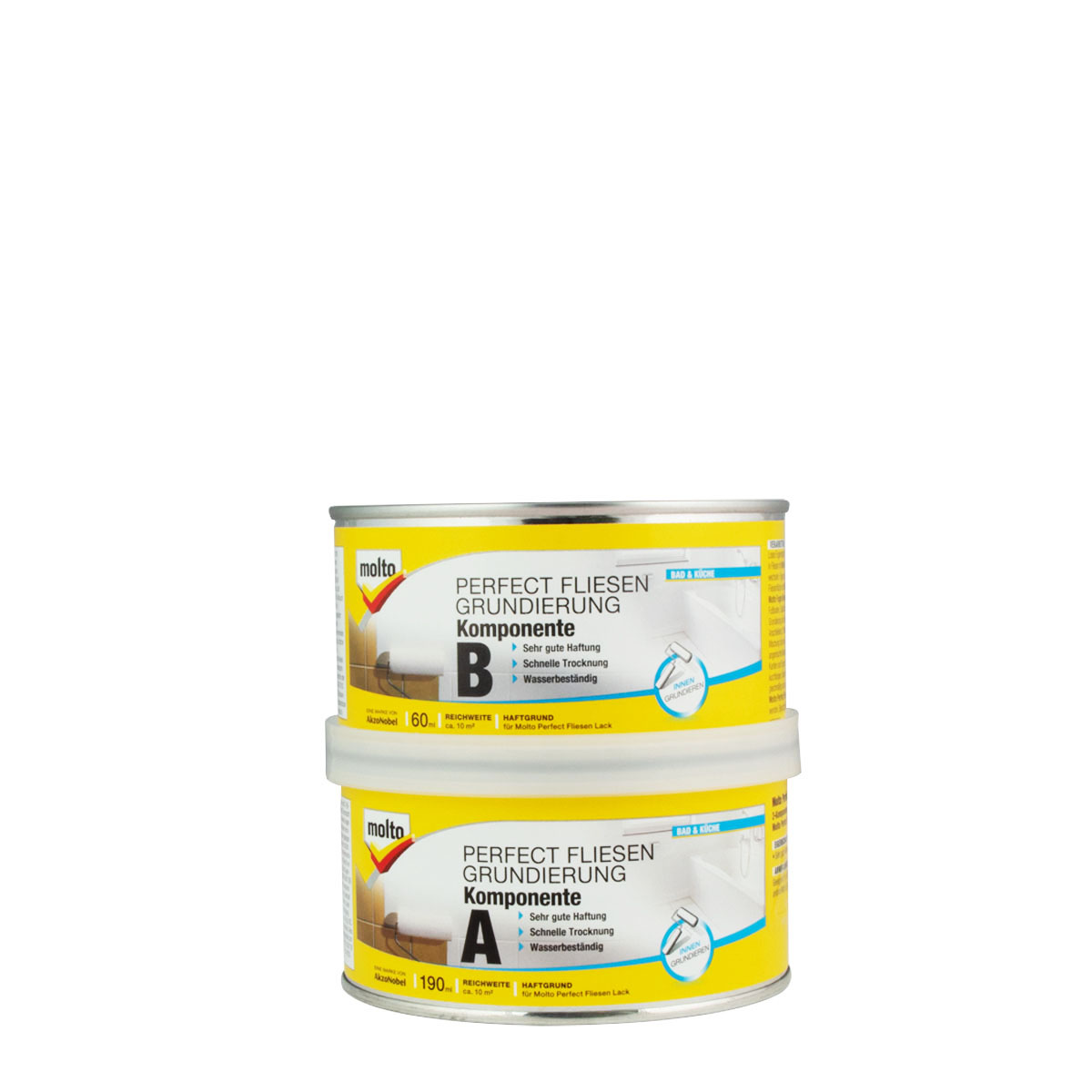 Molto Perfect Fliesen Grundierung 2K 250ml, Fliesenlackgrundierung, Haftgrund