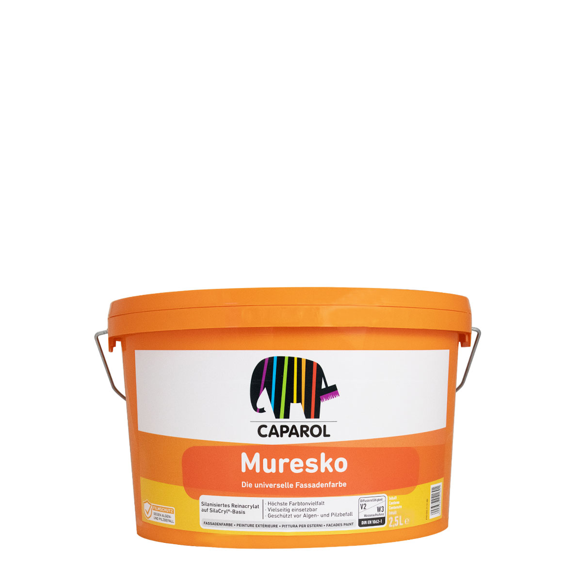 Caparol Muresko SilaCryl Fassadenfarbe 2,5L weiss, Reinacrylat-Fassadenfarbe